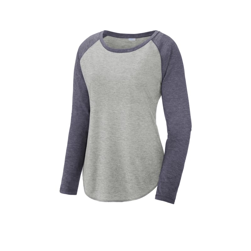 Sport-Tek Women's PosiCharge Long Sleeve Tri-Blend Wicking Scoop Neck Raglan Tee 15