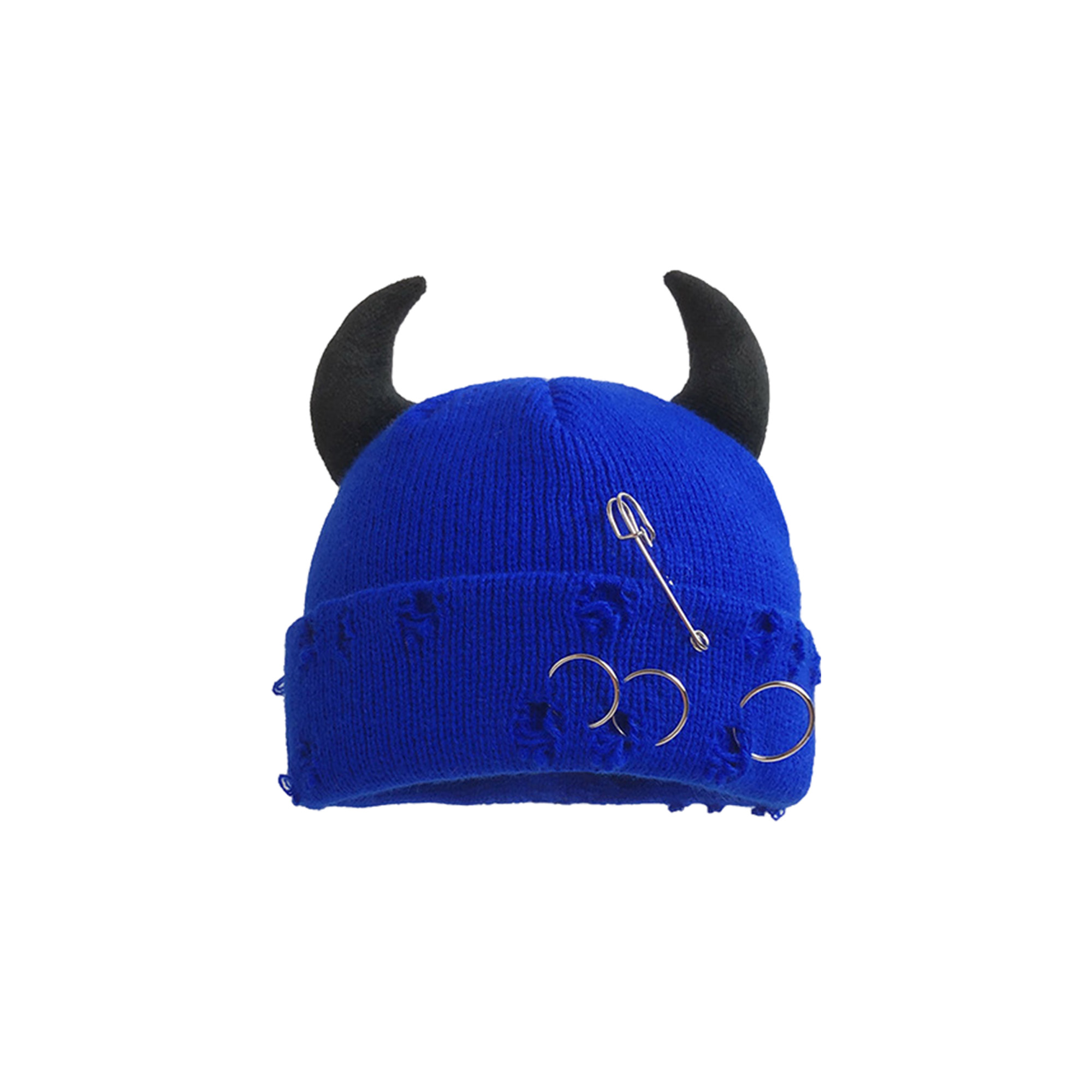 Custom Logo Horned Winter Knitted Hat 8