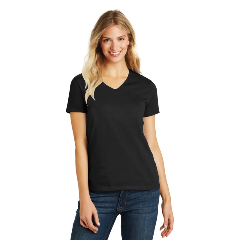 District Women's Perfect Blend CVC V-Neck Tee. 49