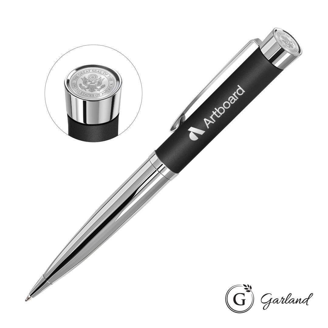 Garland® Executive Custom Emblem Monogram Twist Pen - Chrome 3
