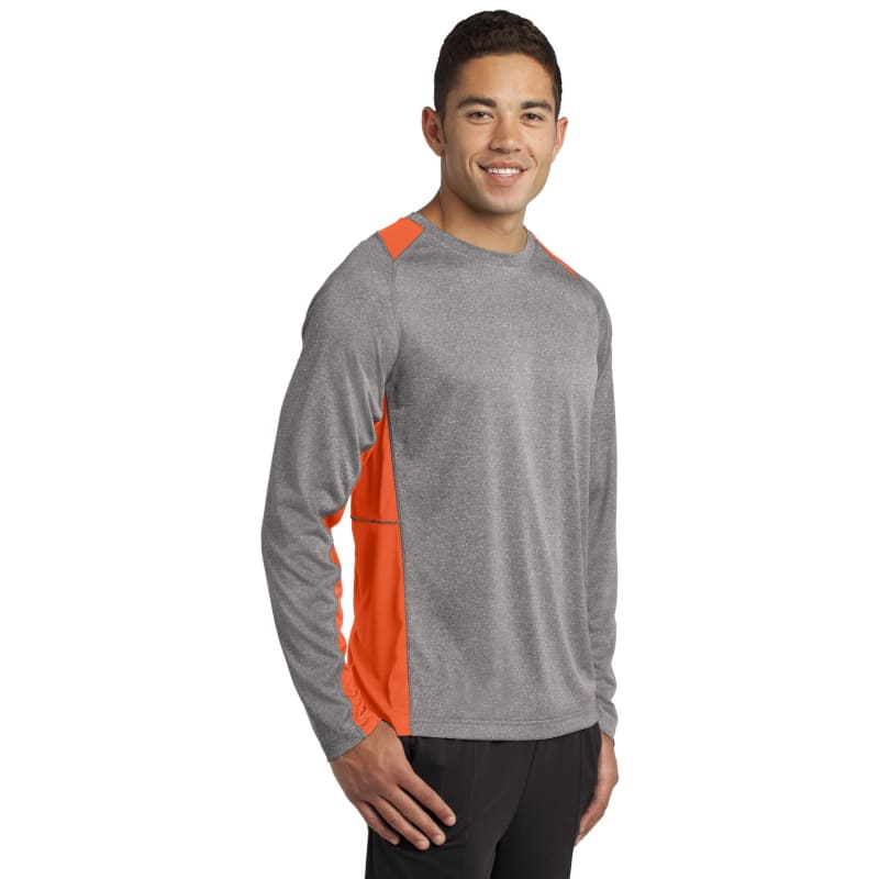 Sport-Tek Long Sleeve Heather Colorblock Contender Tee. 17