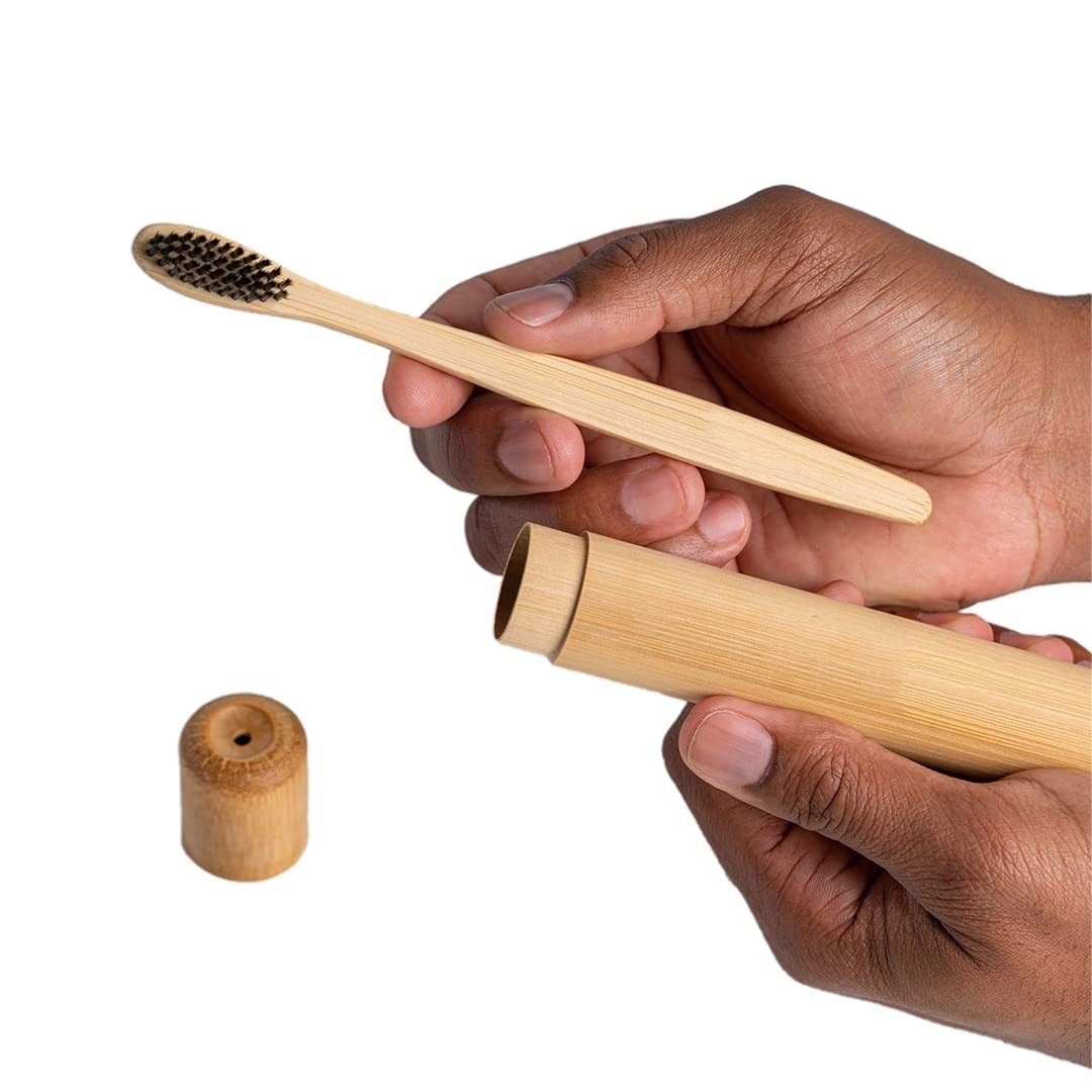 Eco Bamboo Toothbrush with Bamboo Case 4