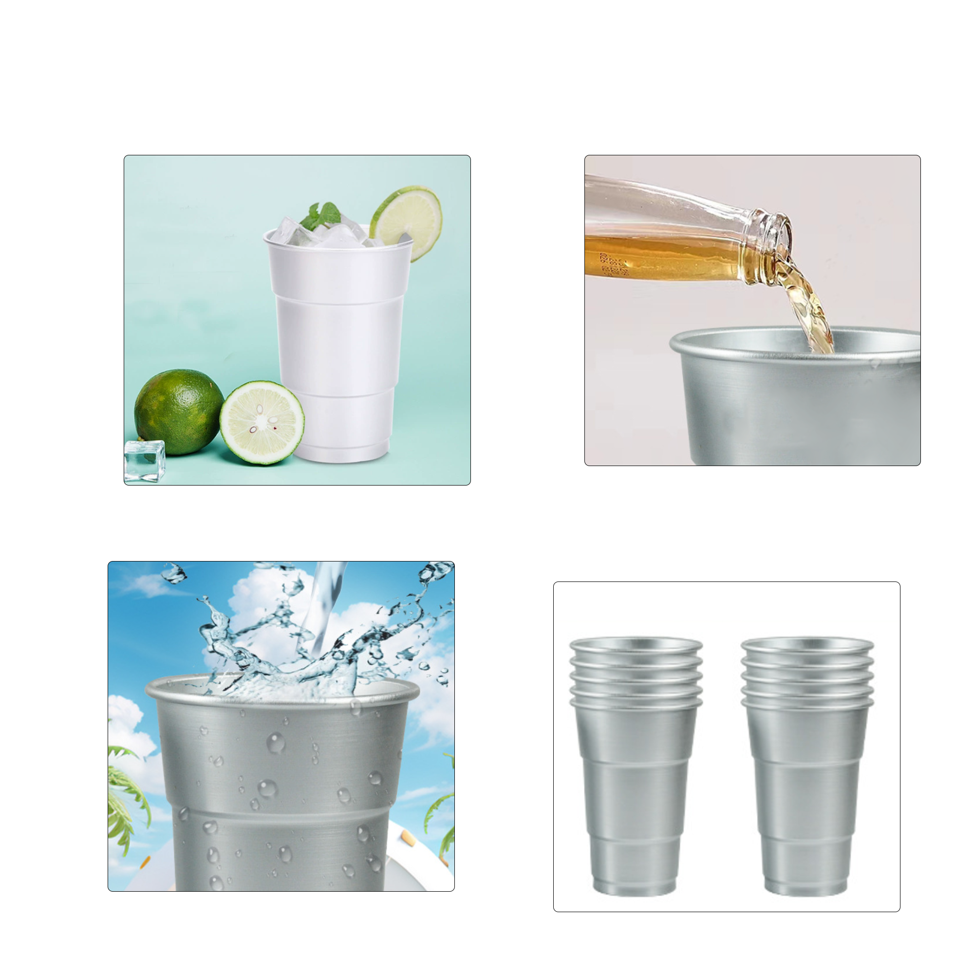 16 oz Reusable Aluminum Party Cup 4