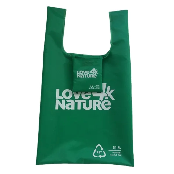 Reusable Collapsible Folding Grocery Bag, custom tote bag with logo imprint 3