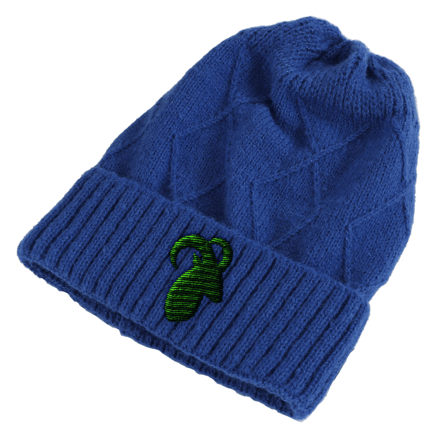 Standard Diamond Cable Knit Cuffed Beanie with Custom Logo