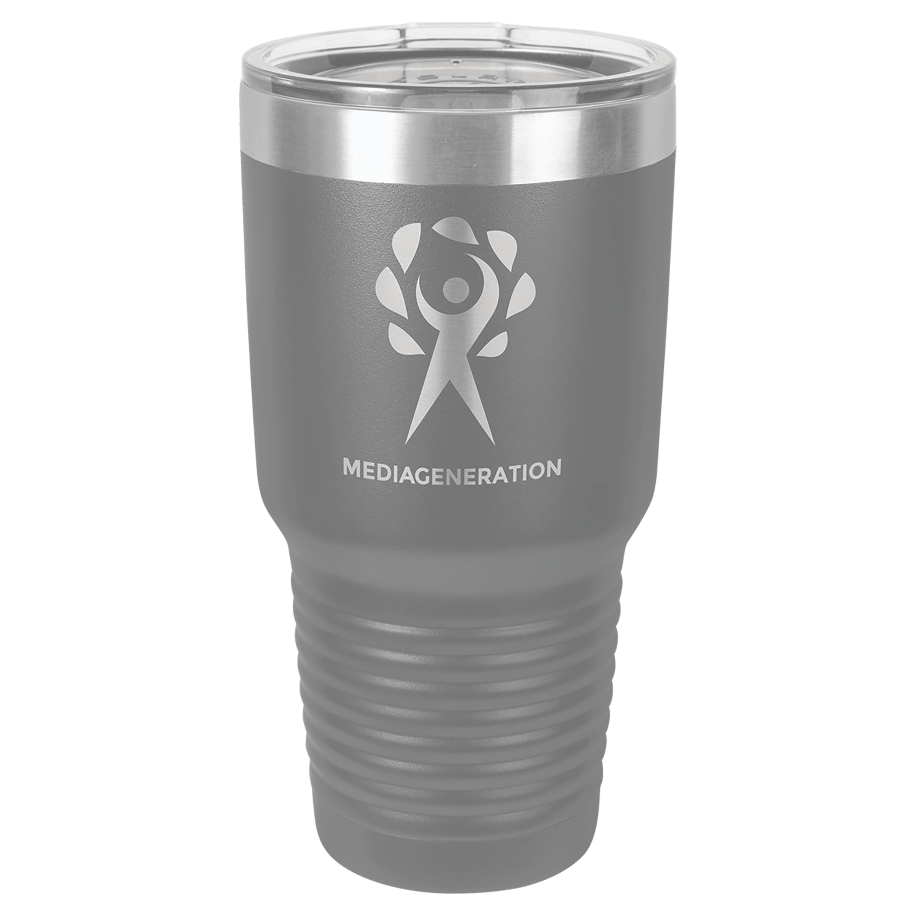 Polar Camel 30 oz. Dark Gray Vacuum Insulated Ringneck Tumbler with Clear Lid 1