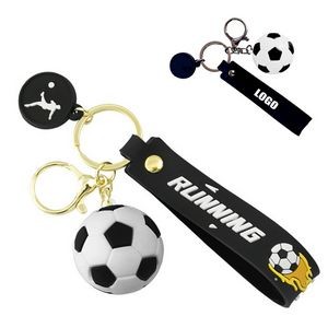 Vibrant 3D Goal Football PVC Keychain Ring 23