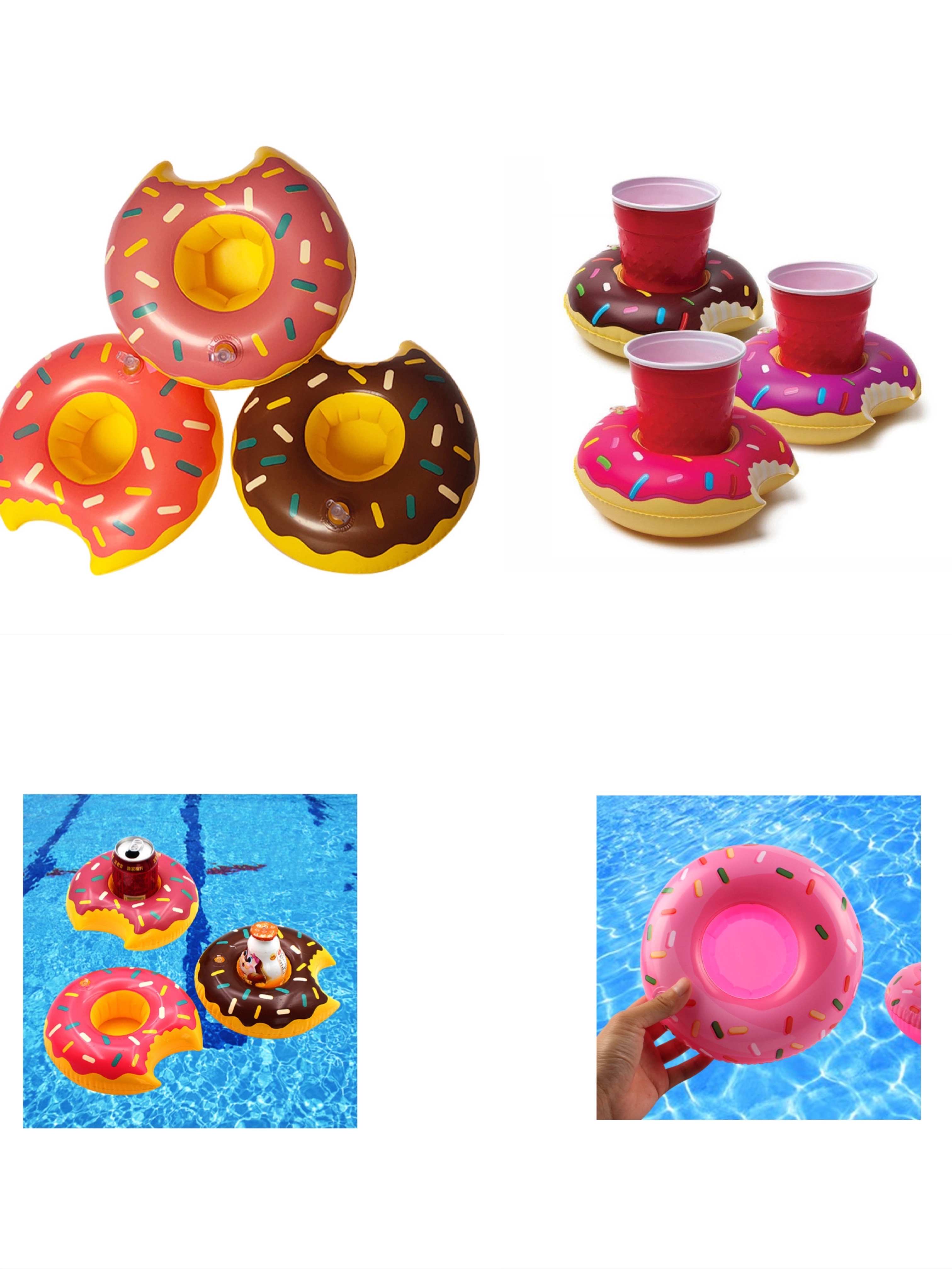 PVC Inflatable Floating Doughnut Cup Holder 1