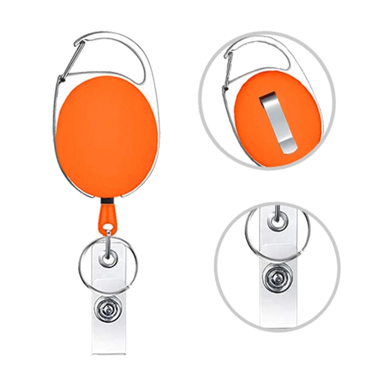 Oval Shape Retractable Badge Holder with Clip 2