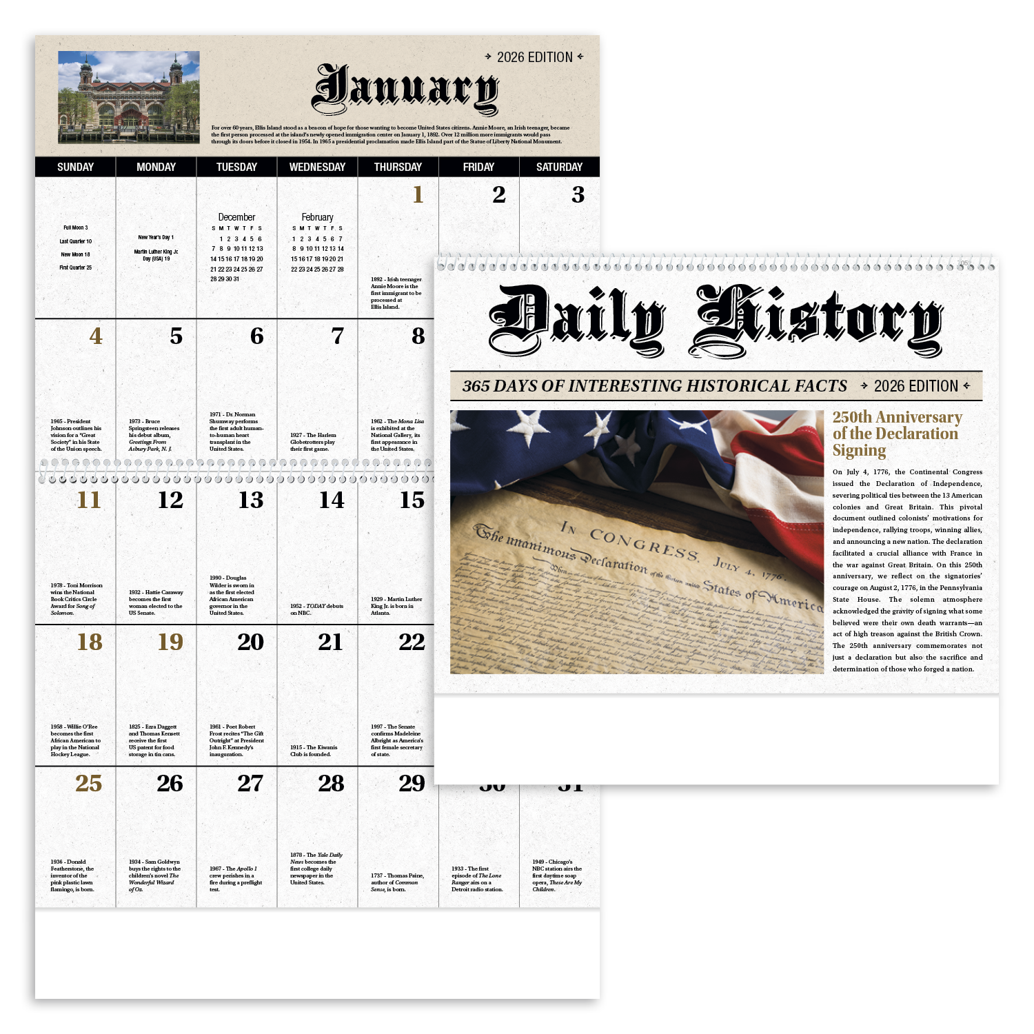 Good Value™ Daily History Spiral Calendar 64