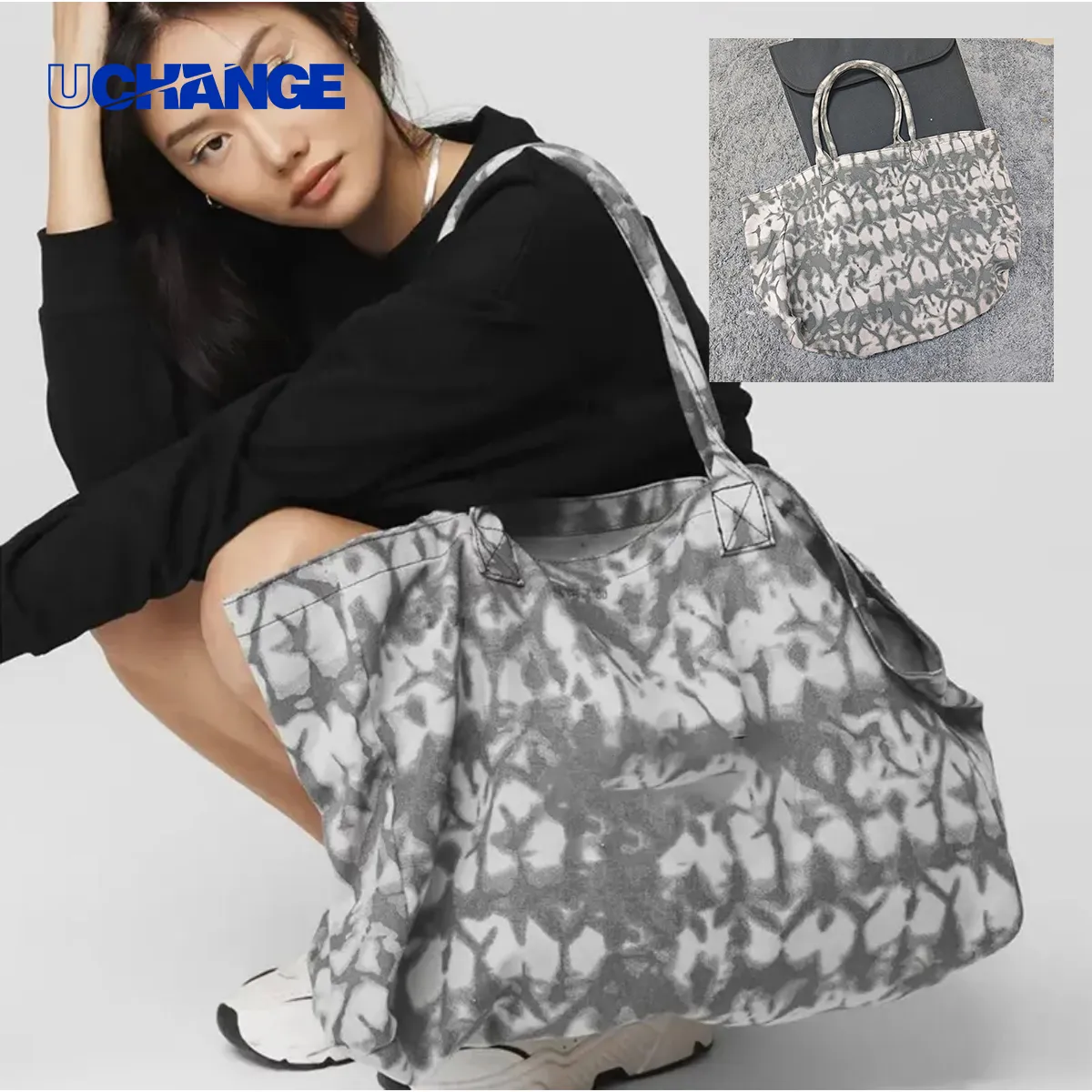 Canvas Yoga Tote Gym Bag , Large Capacity 2