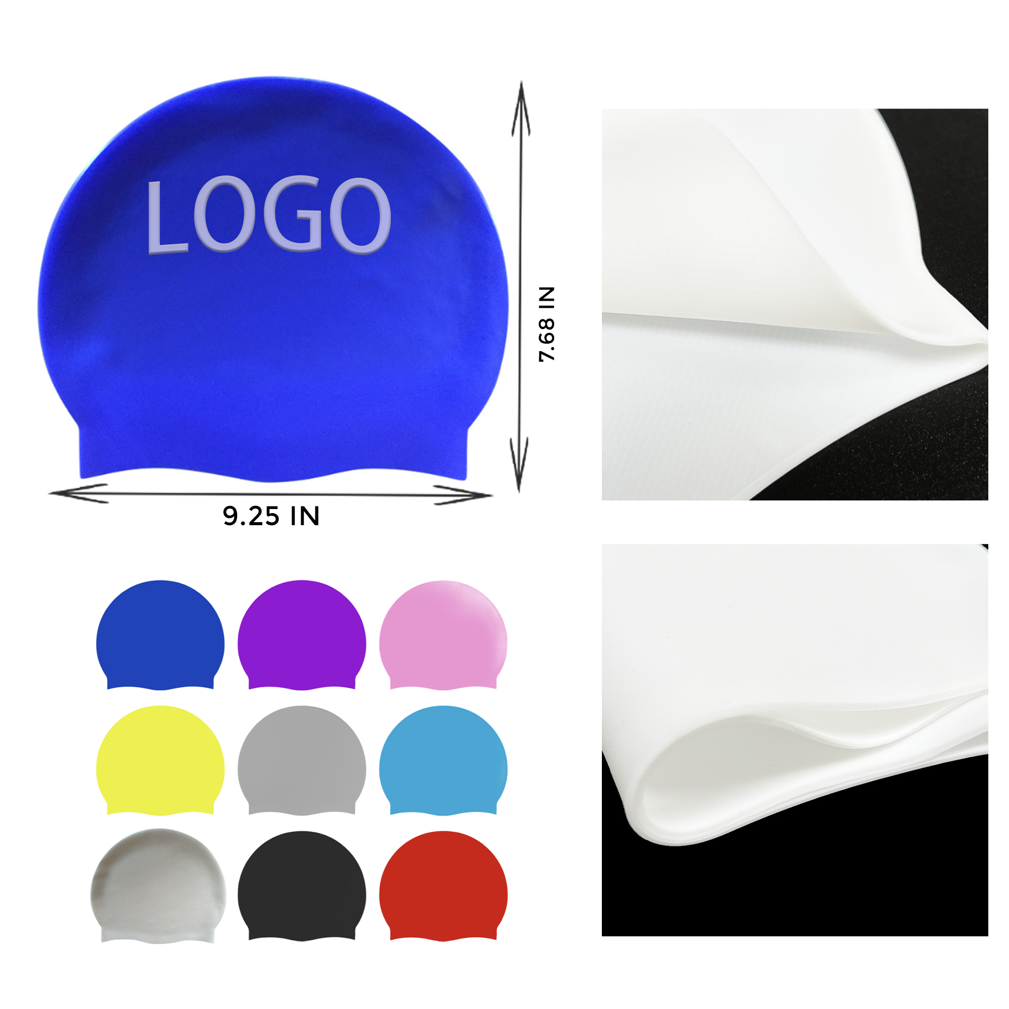 MOQ 50 PCS Durable Silicone Swimming Cap 1