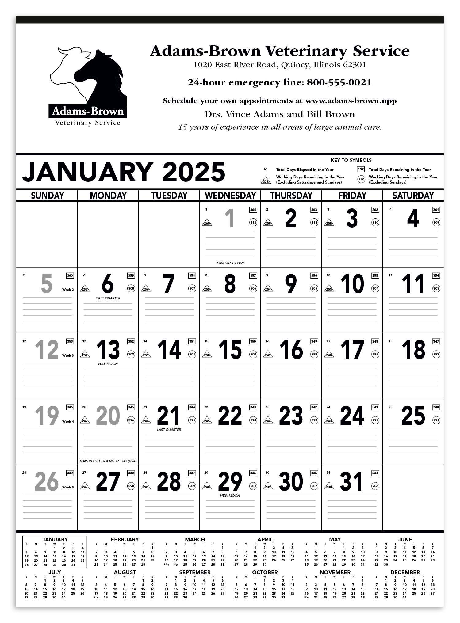Triumph® Calendars Black & White Contractor Memo Calendar 2