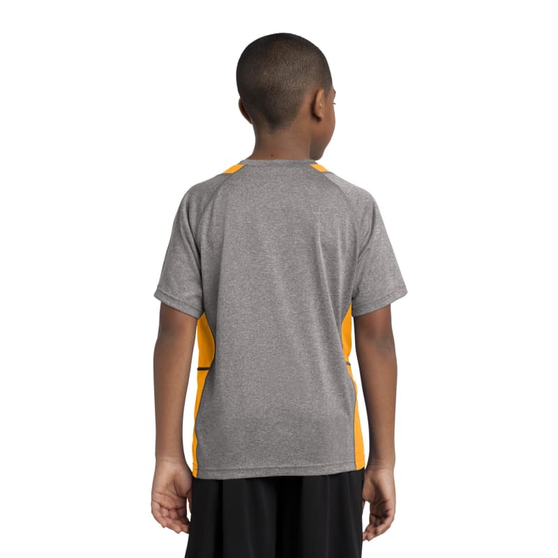 Sport-Tek Youth Heather Colorblock Contender Tee. 4