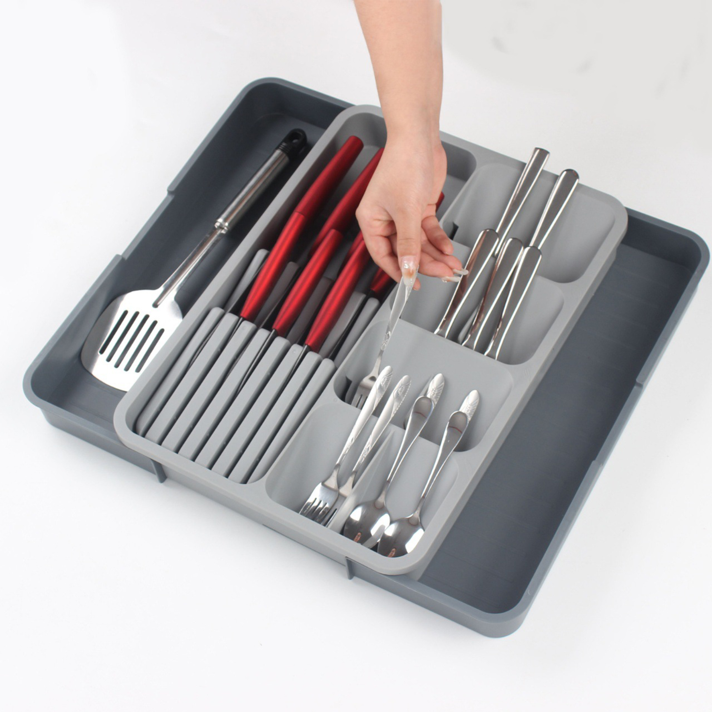 Polypropylene 2-In-1 Knife And Fork Separated Storage Rack 3