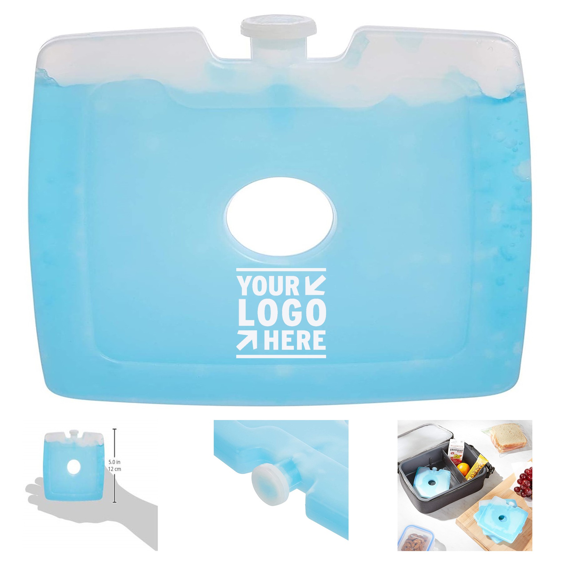 Basics Reusable Small Hard Sided Square Ice Pack 1