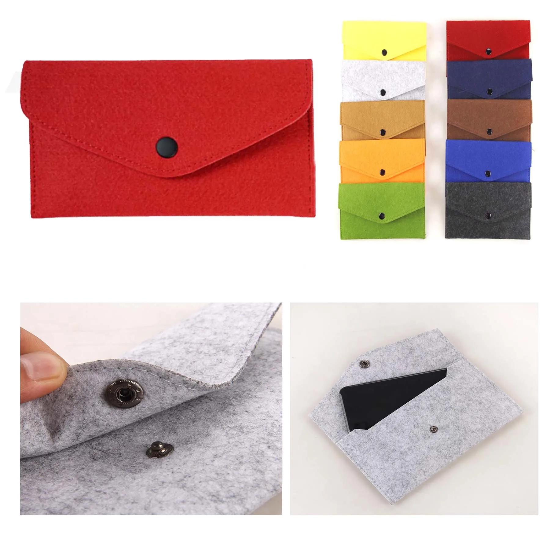 Portable Felt Phone Storage Wallet Case 1
