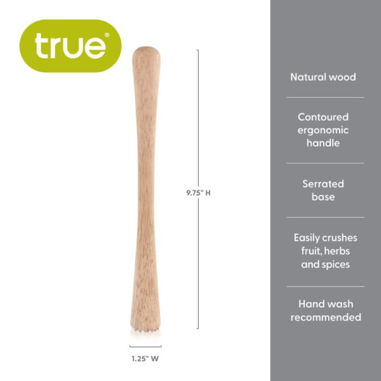 True® Smash™: Natural Wood Muddler 1