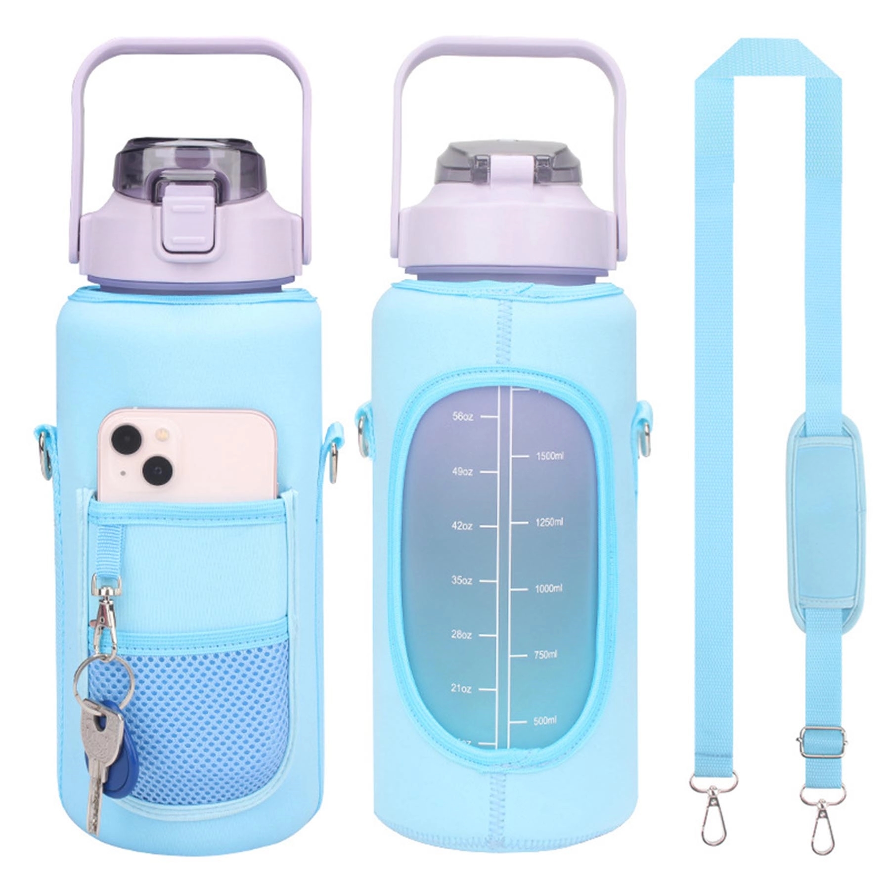 64Oz Water Bottle With Storage Sleeve 7
