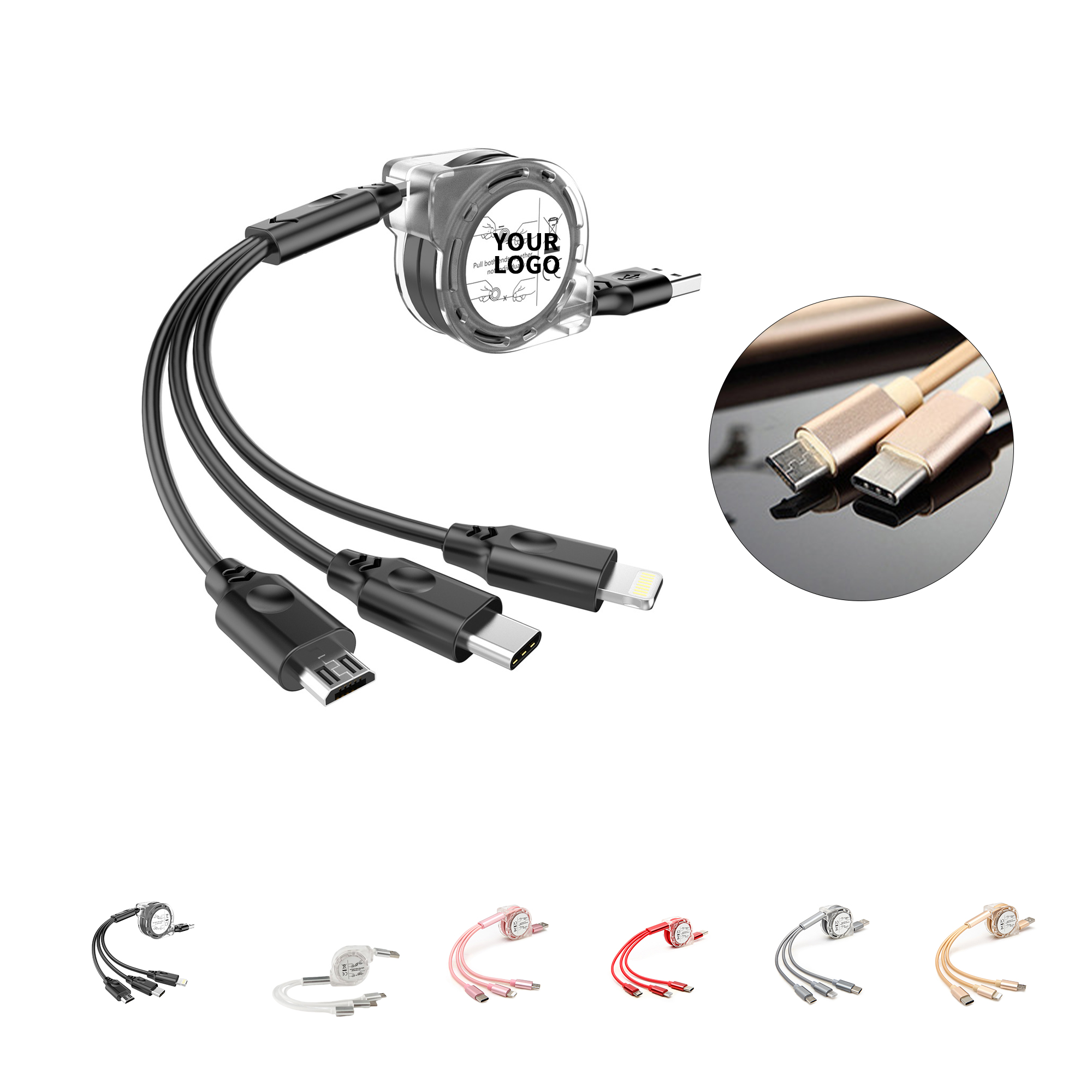 Three In One Retractable Charging Cable 4