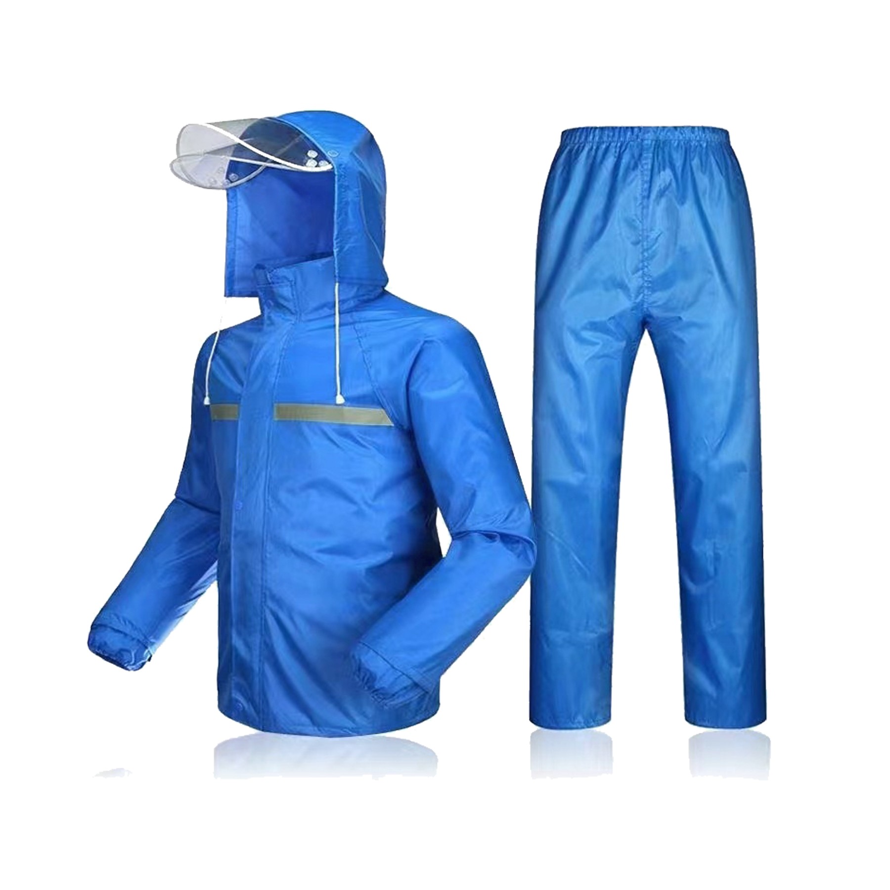 Hooded Reflective Rain Suit Set 4