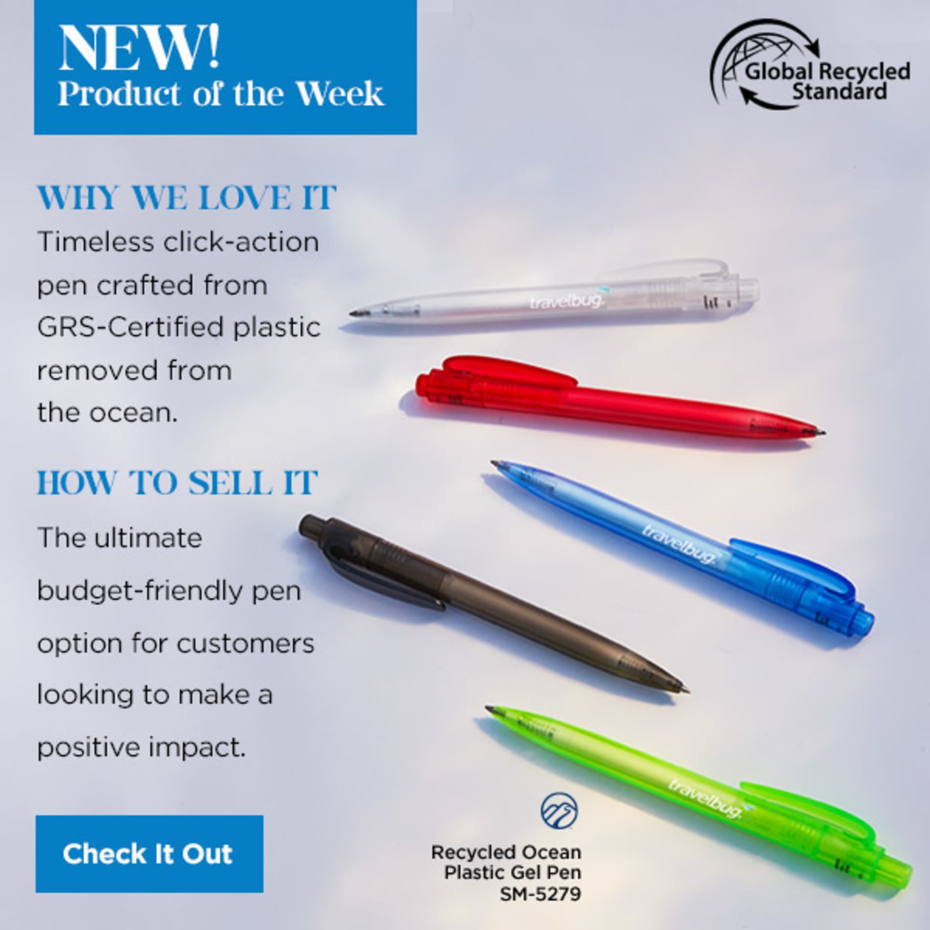 Recycled Ocean Plastic Gel Pen 167
