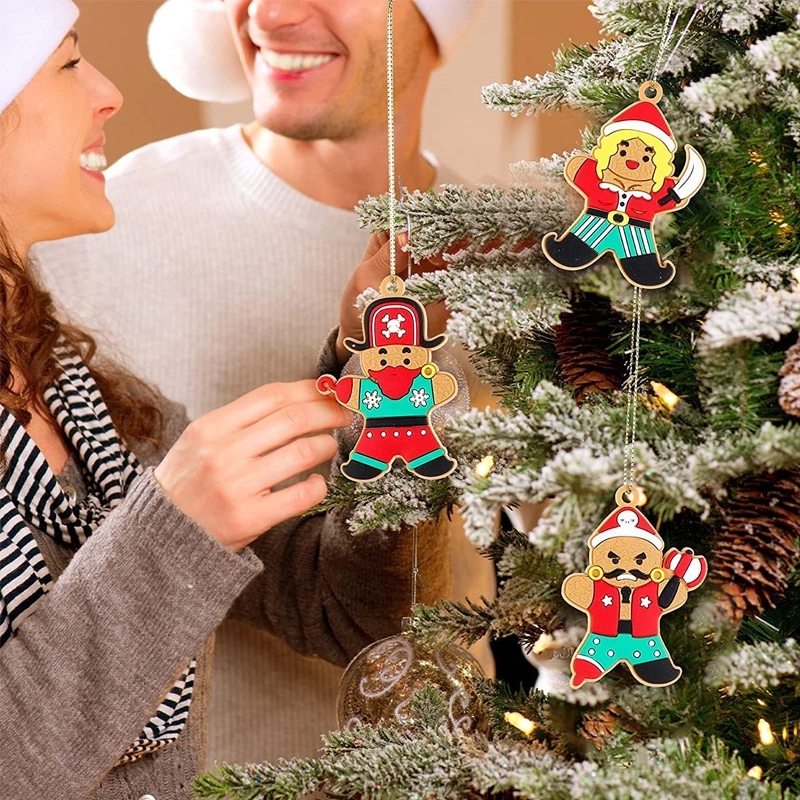 12 Pcs Gingerbread Man Ornaments For Christmas Decoration 3
