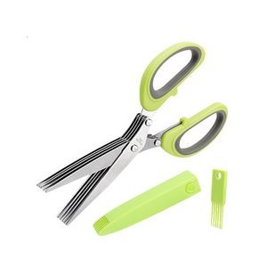 5 Blade Herb Chopper Scissors With Ergonomic Dual Color Handle 6