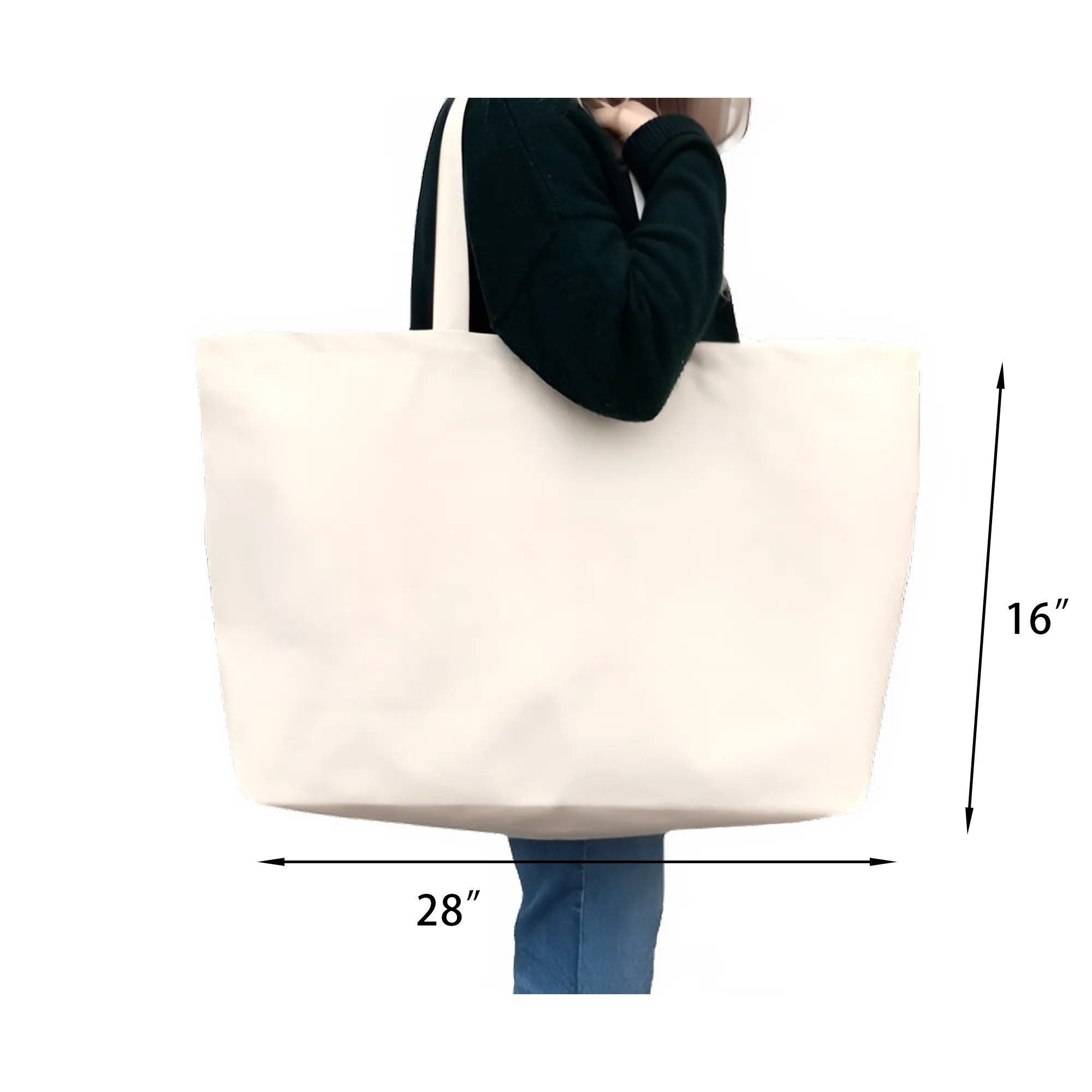 Extra Large Canvas Tote Bag, custom tote bag with logo imprint 3