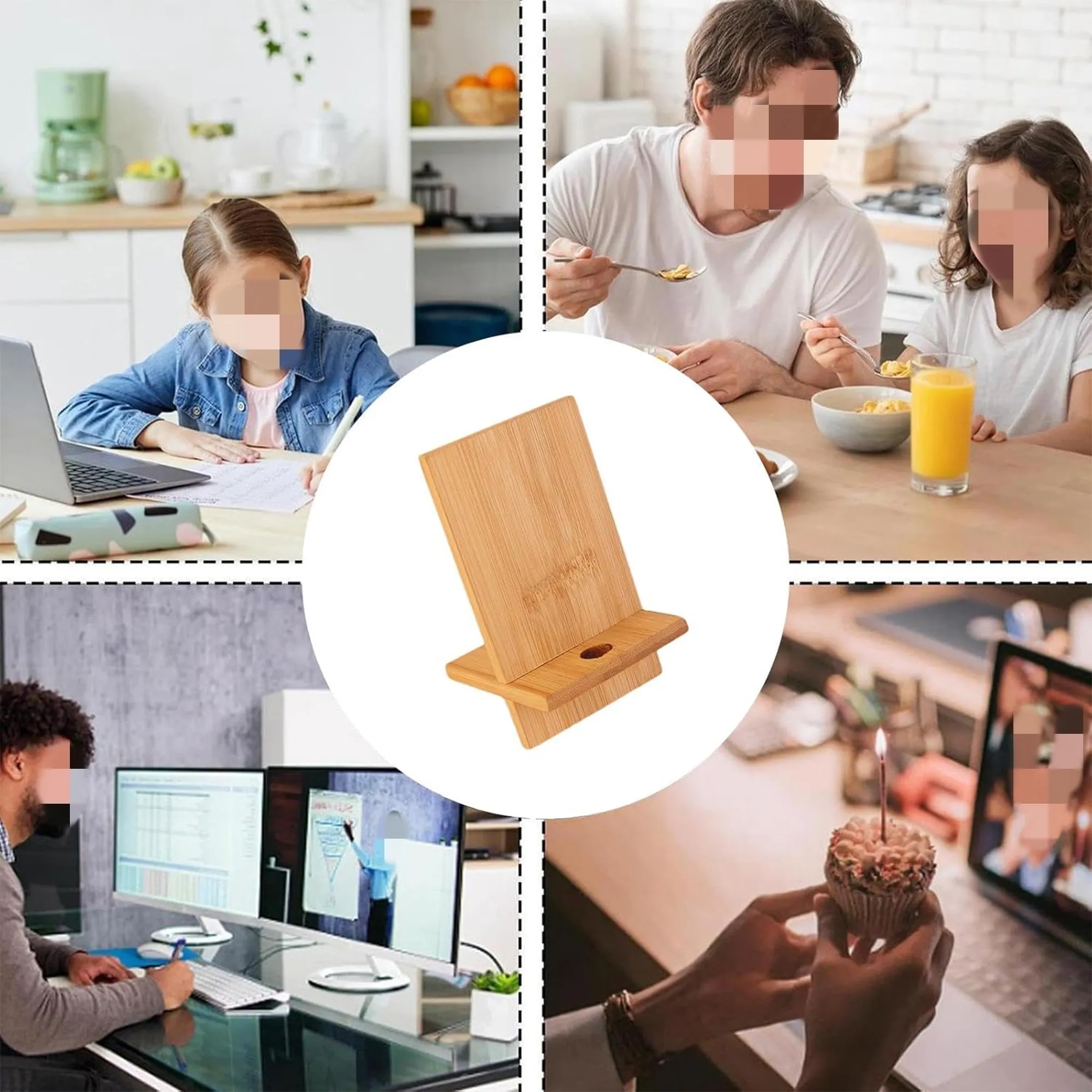 Creative Bamboo Phone Stand 4