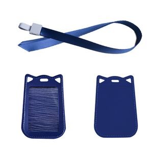 Cat Ear Shaped PU Leather Card Case With Keychain 21