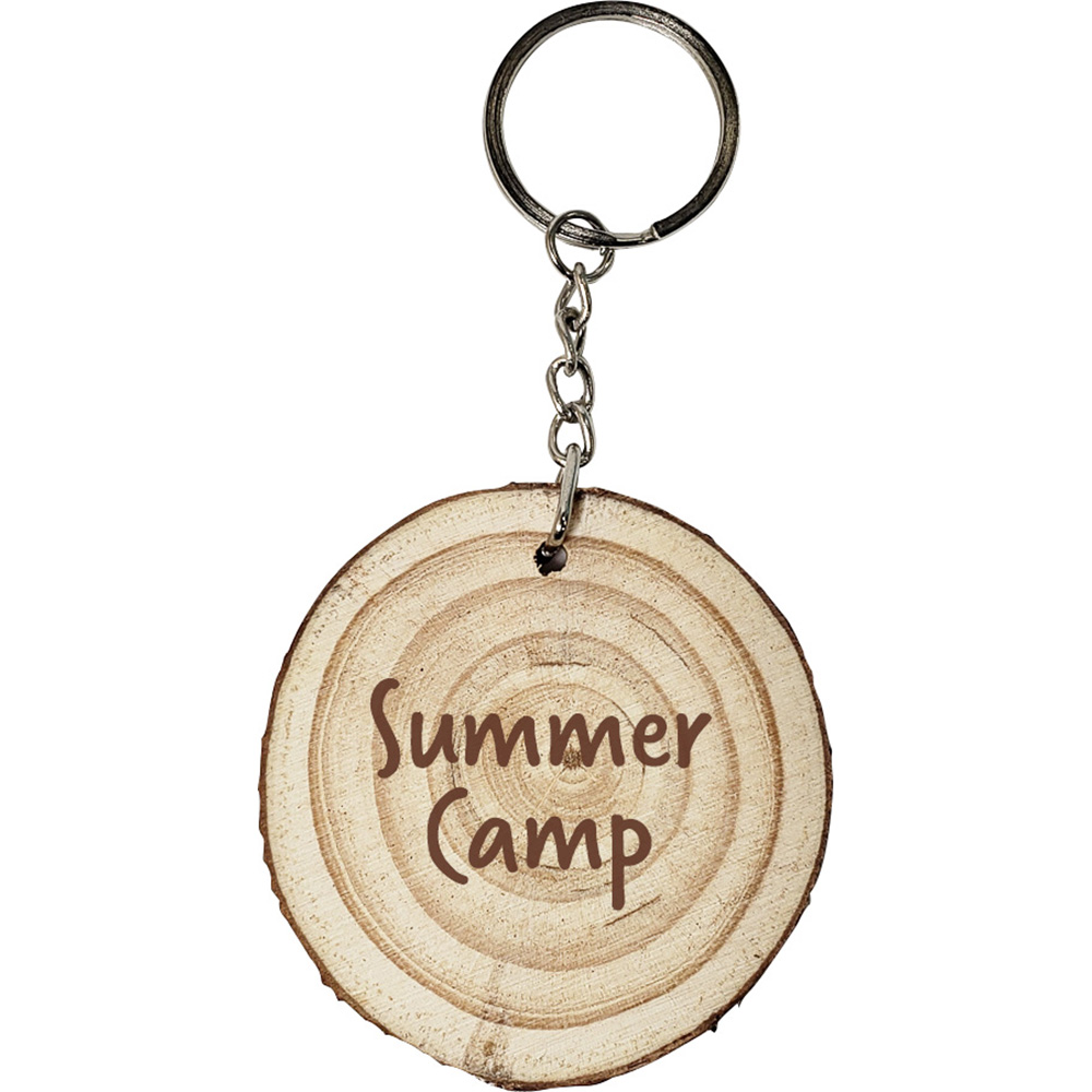 Natural Wood with Rings Keyring 1