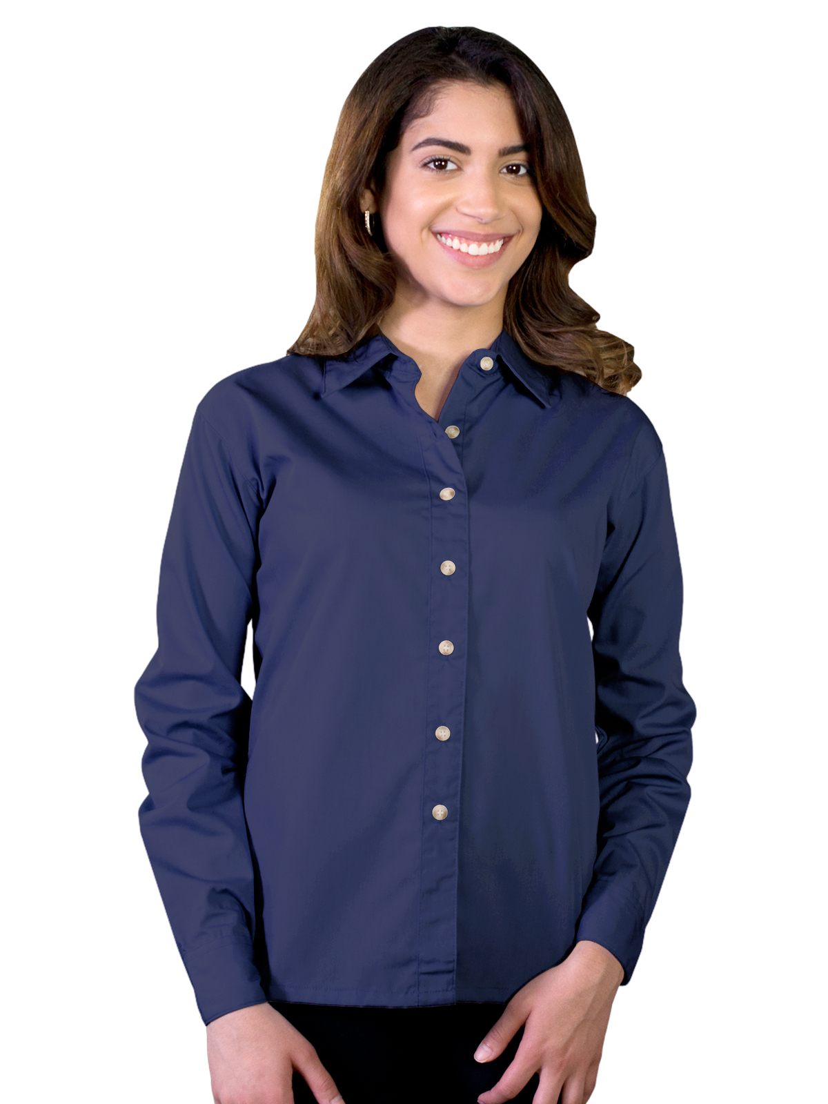 Blue Generation - Women's Pocketless Long Sleeve Superblend Poplin Shirt 39