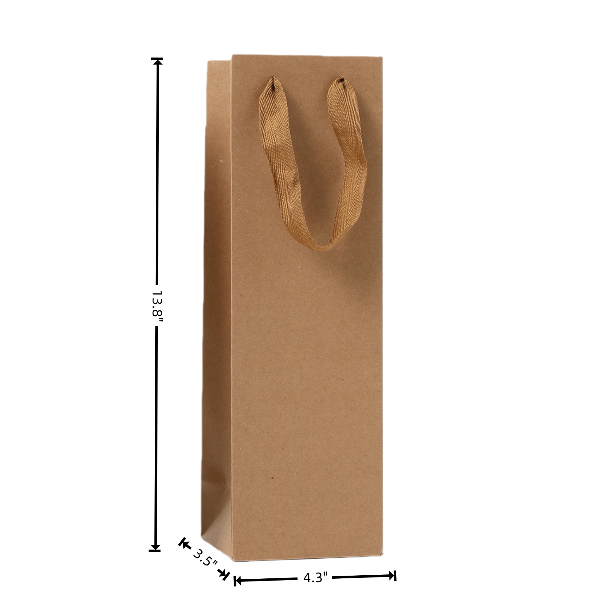 Reusable Kraft Paper Wine Gift Bags With Handles 3