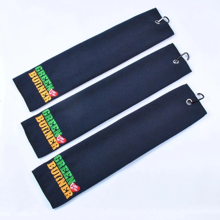 Folded Waffle Microfiber Golf Towel 2