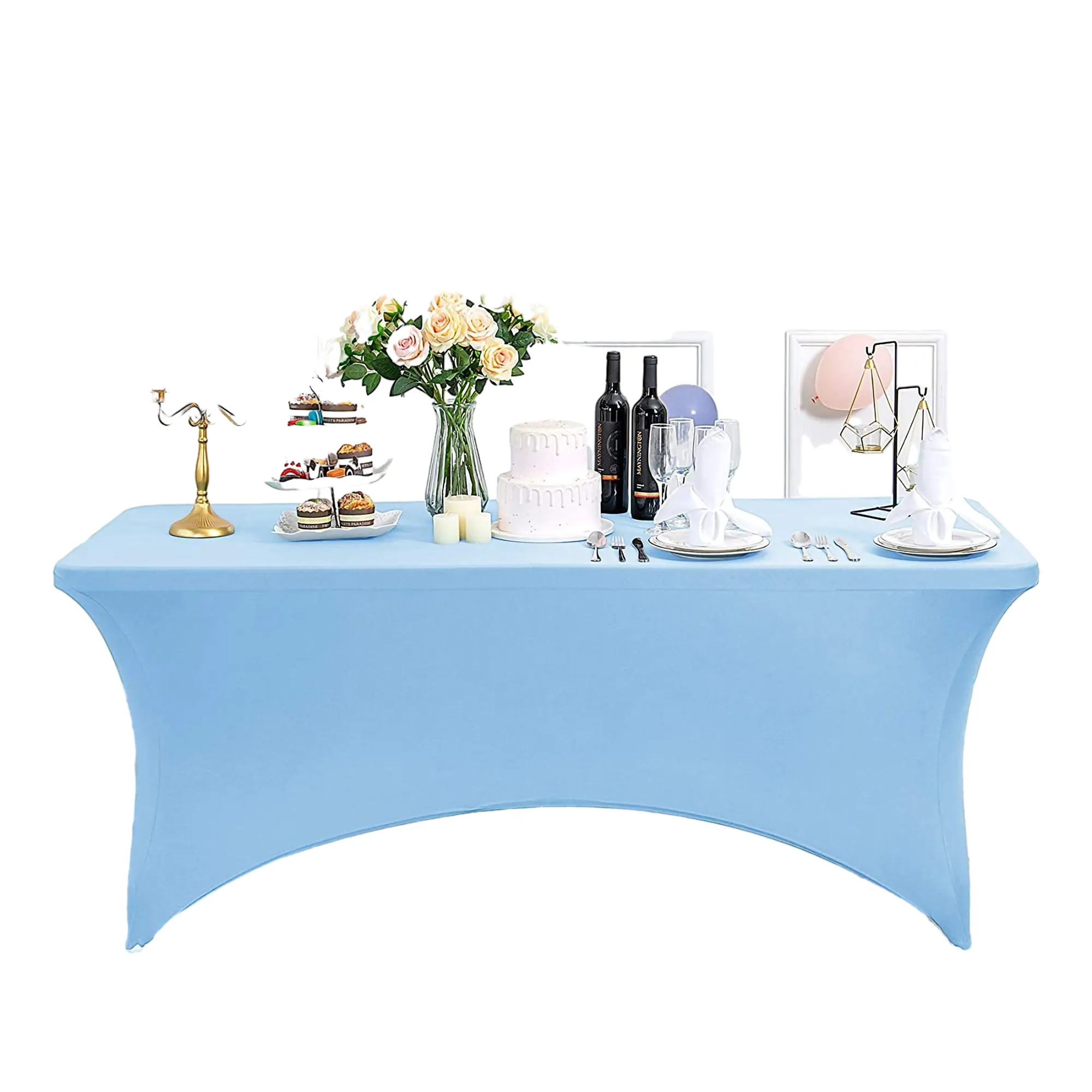 MOQ 1PCS 6FT Full Color Stretch Polyester Table Cover 17