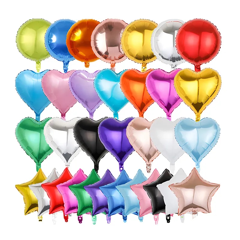 18" Foil Balloon Star Heart Round Shape 2