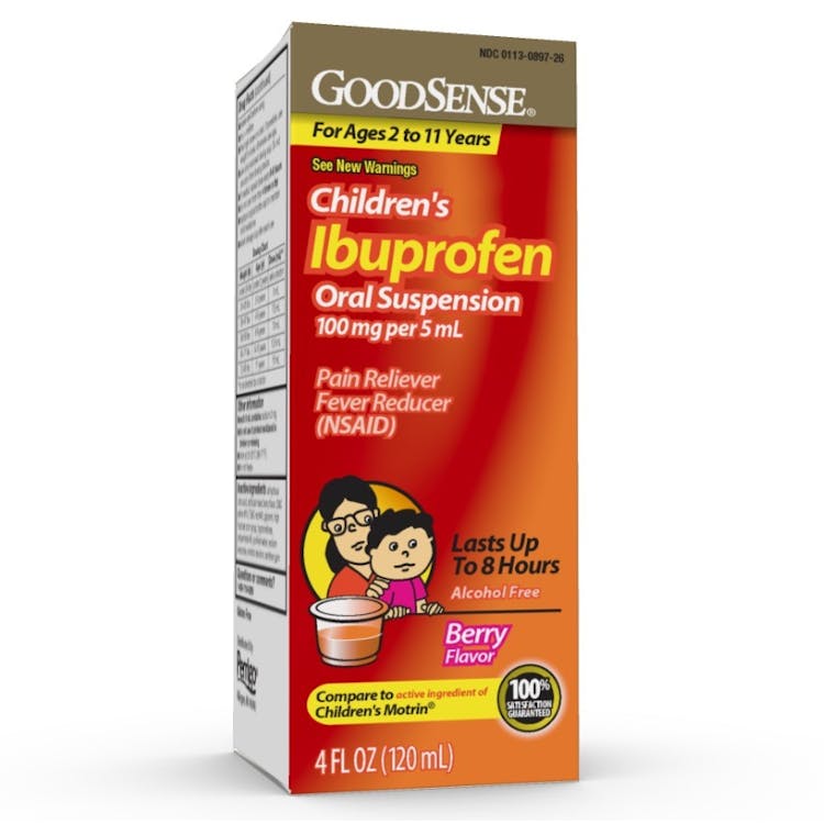 Children's Ibuprofen Oral Suspension - Berry Flavor 4 oz 1