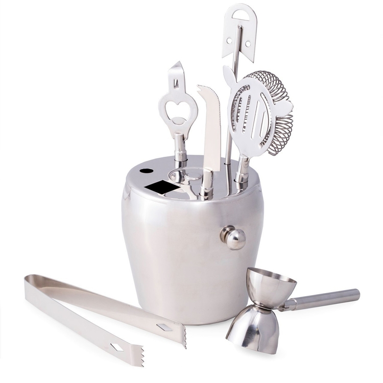 7 in 1 Stainless Steel Ice Bucket & Bar Tools Set 2