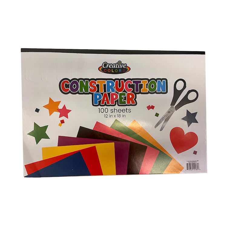 Construction Paper Pads - Assorted Colors 100 Sheets 12" x 18" 1