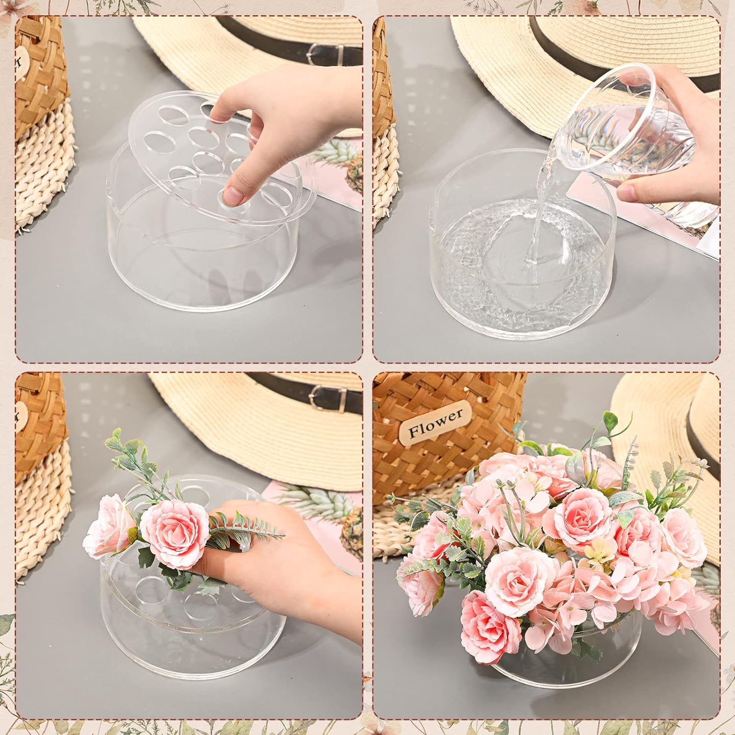 Acrylic Transparent Round Flower Vase 4