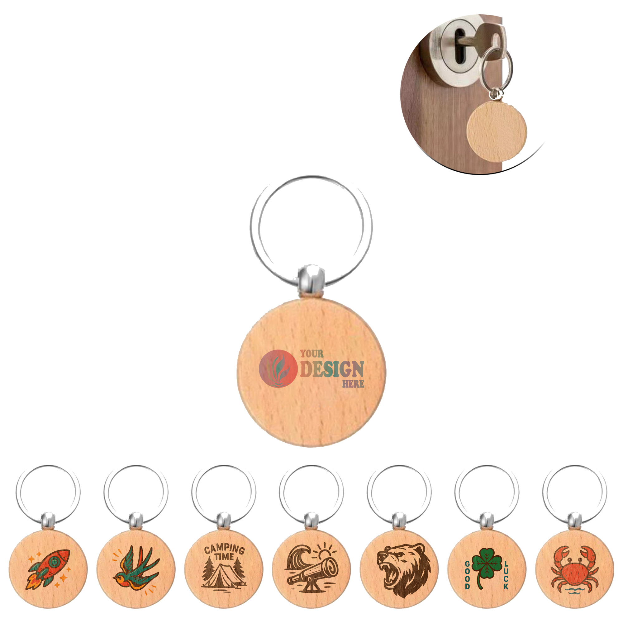 Custom Wood Keychain 3