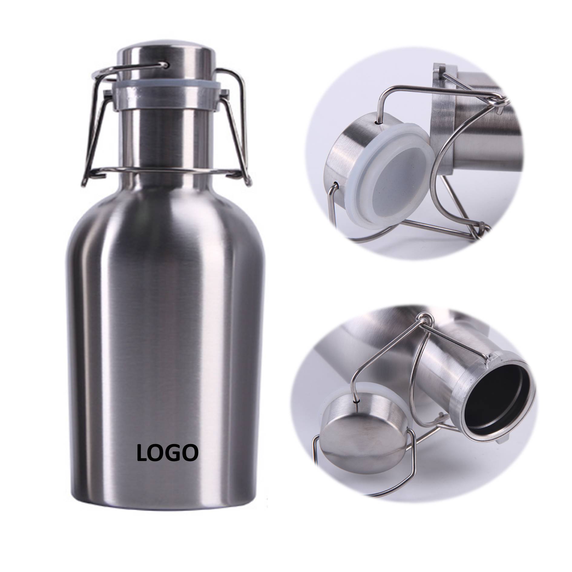 36oz Beer Bottle Swing Top Stainless Steel Tumbler 1