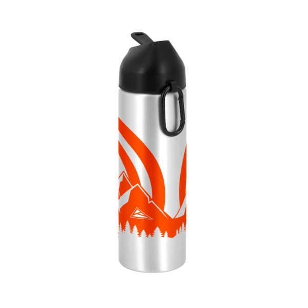 EasyFlow Recycled Aluminum Bottle w Straw Lid, custom water bottle with logo imprint 76