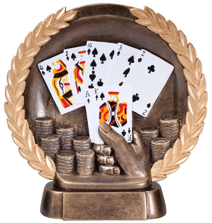 Poker Hand High Relief Circular Plate Award 1