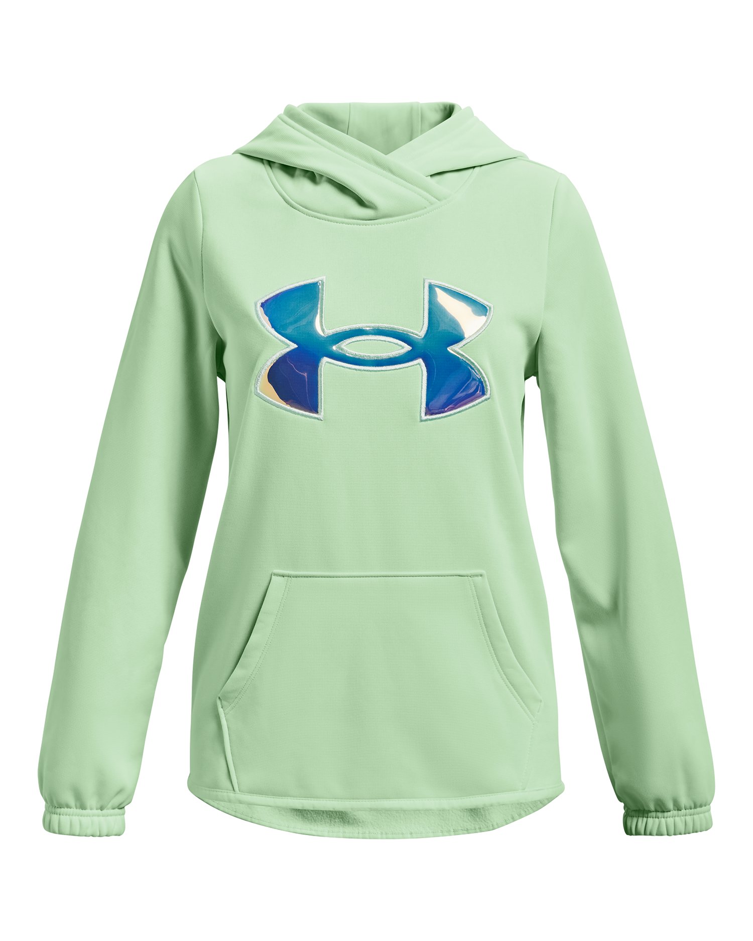 Girls' Armour Fleece Iridescent Big Logo Hood, custom hoodie or sweatshirt with logo imprint 3