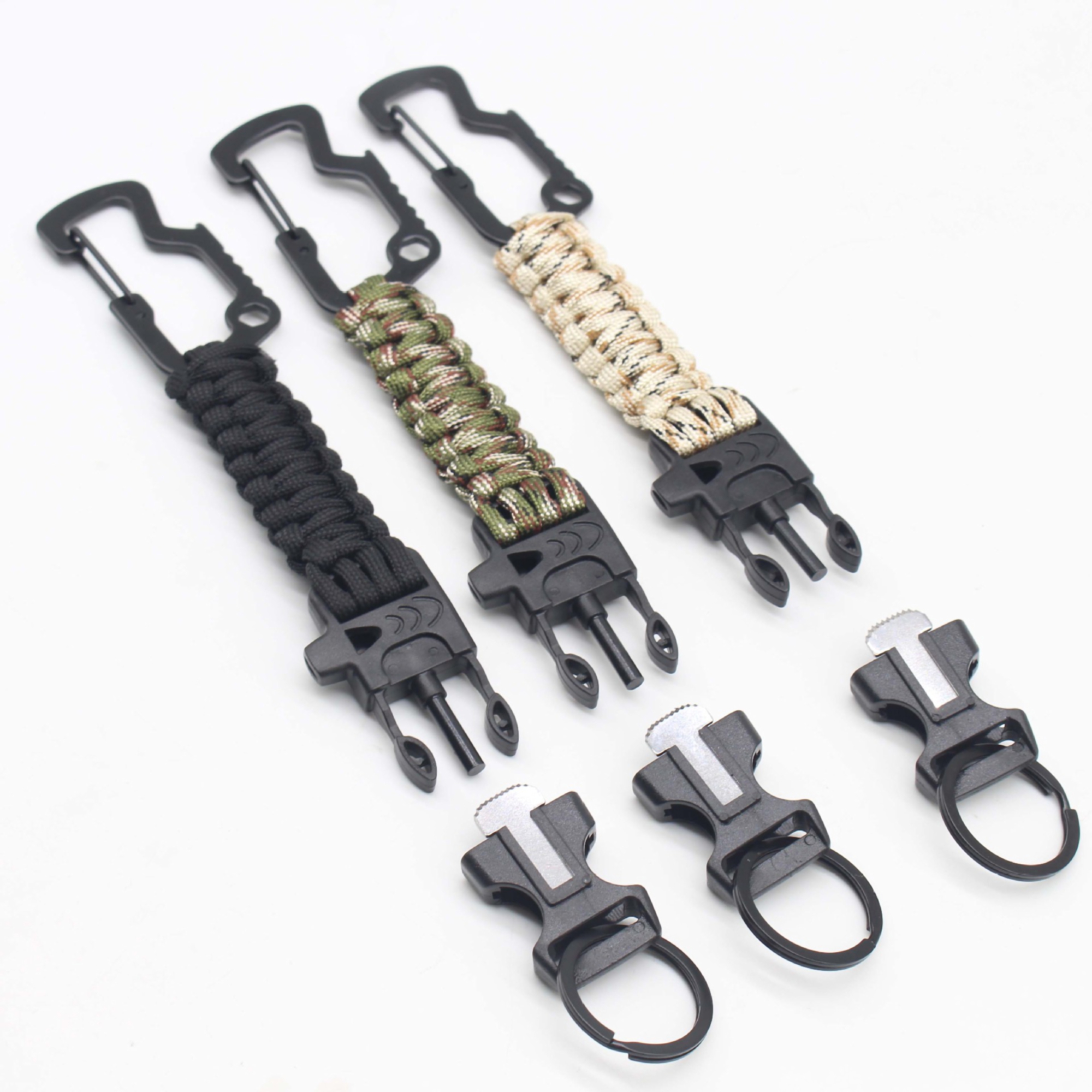 Polyester Multi-Function Survival Bracelet w/Carabiner 4
