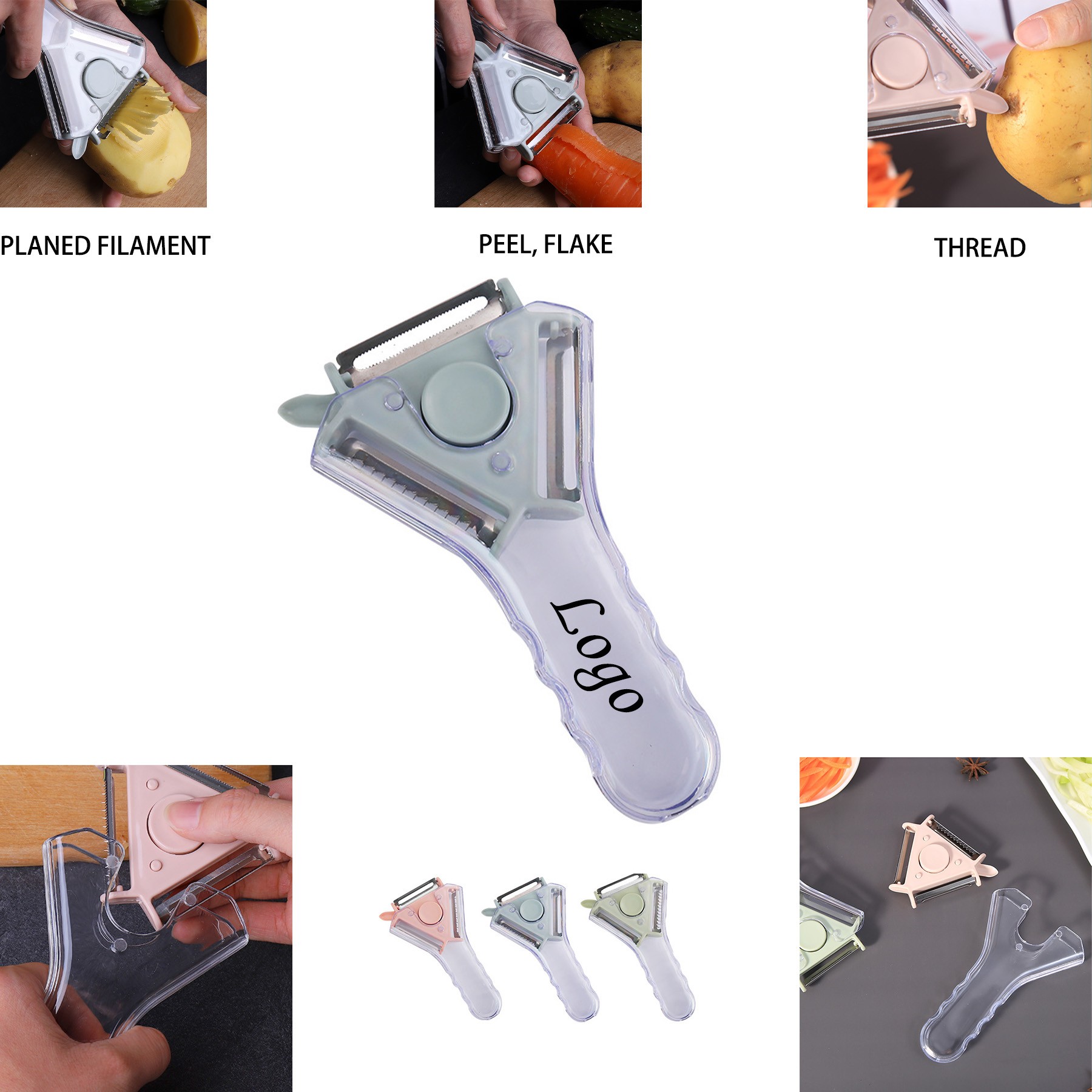 3-in-1 Rotating Vegetable Peeler