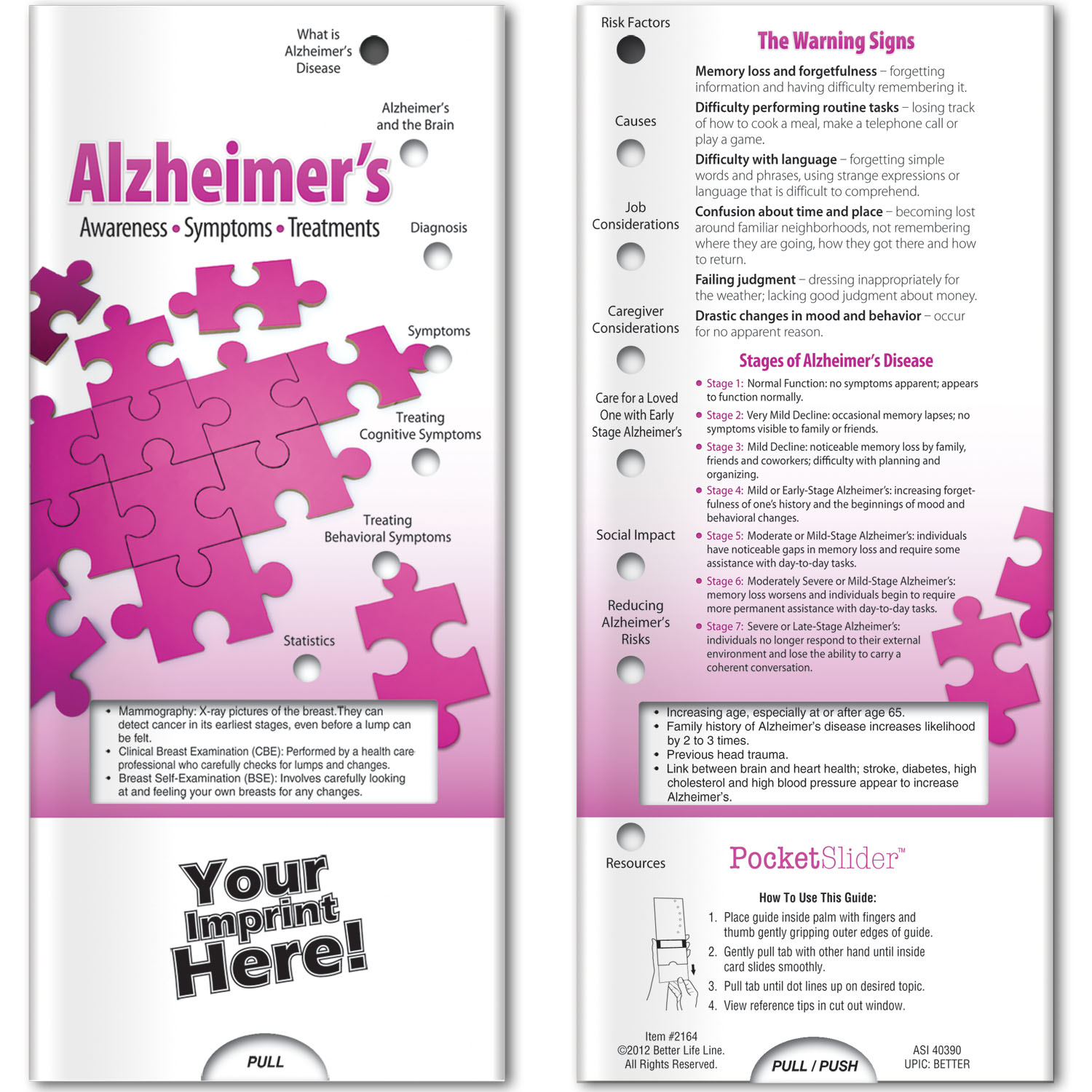 Pocket Slider - Alzheimer's: Awareness, Symptoms, Treatment — view 1 of 3