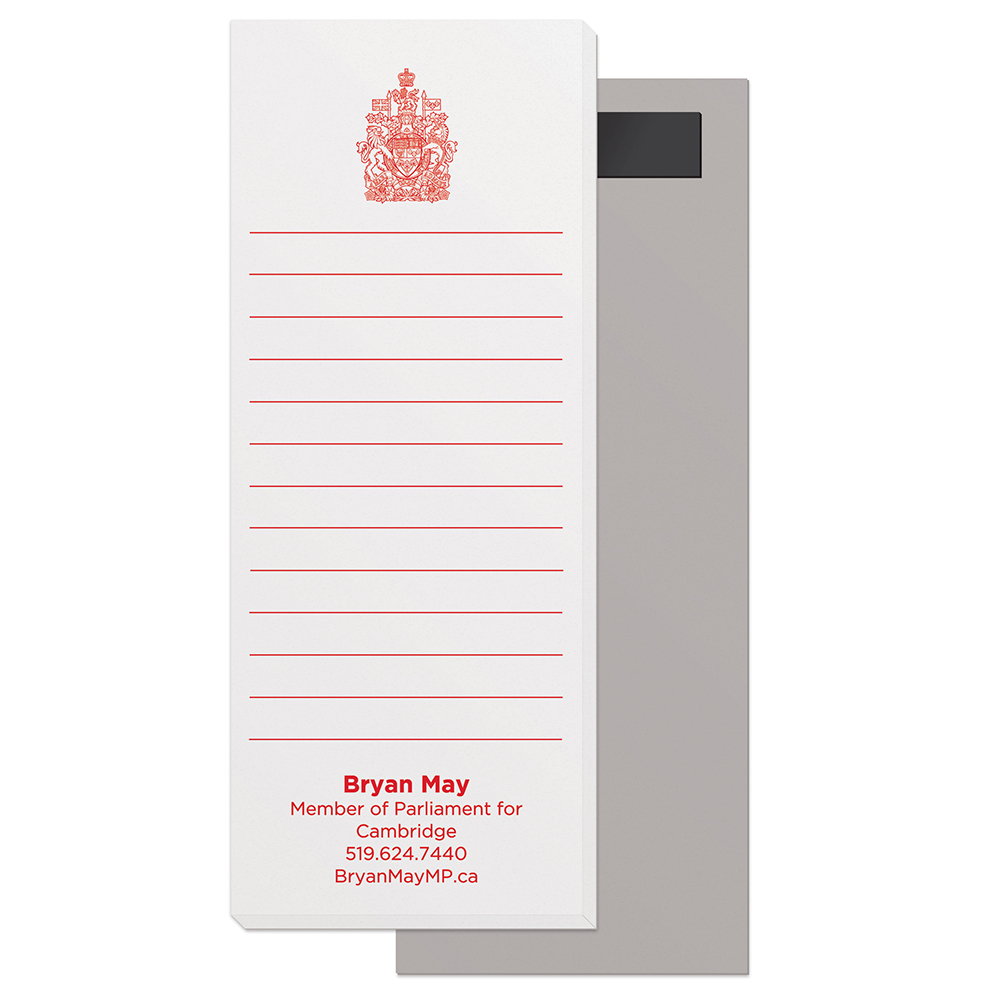 50 Page Magnetic Note-Pads with Medium Red Imprint (2.75"x7")